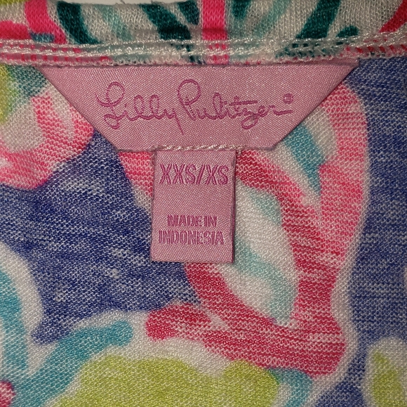 LILLY PULITZER SHORT SLEEVE LINEN T SHIRT SIZE XXS - Picture 3 of 6